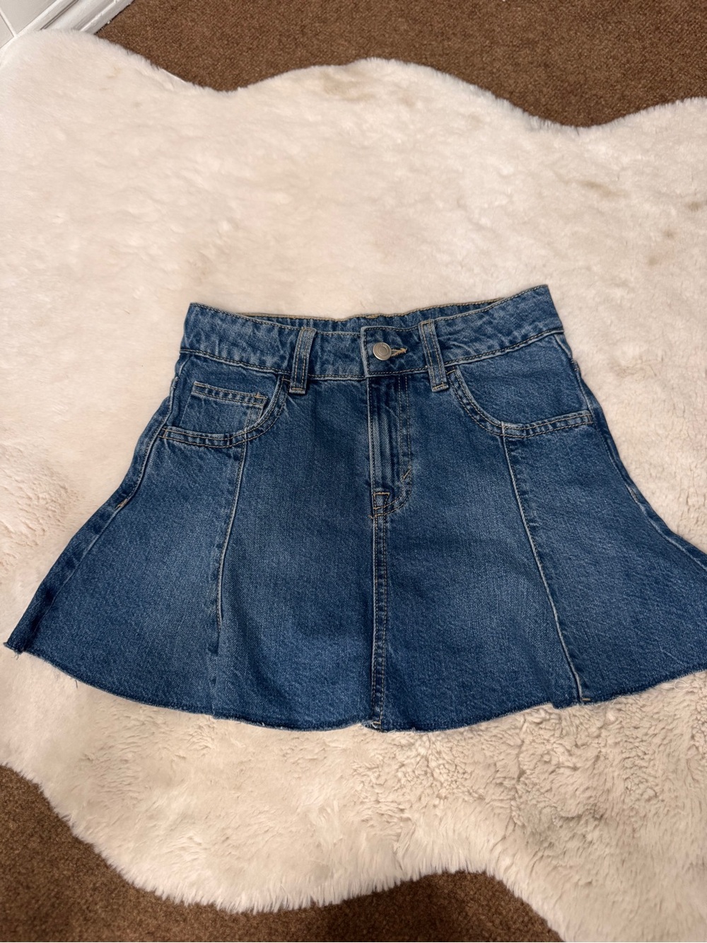 Zara Blue Denim Circle Skirt